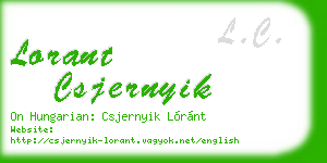 lorant csjernyik business card